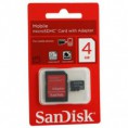 Cartão de Memória Micro SD SanDisk 4GB Com Adaptador SD  